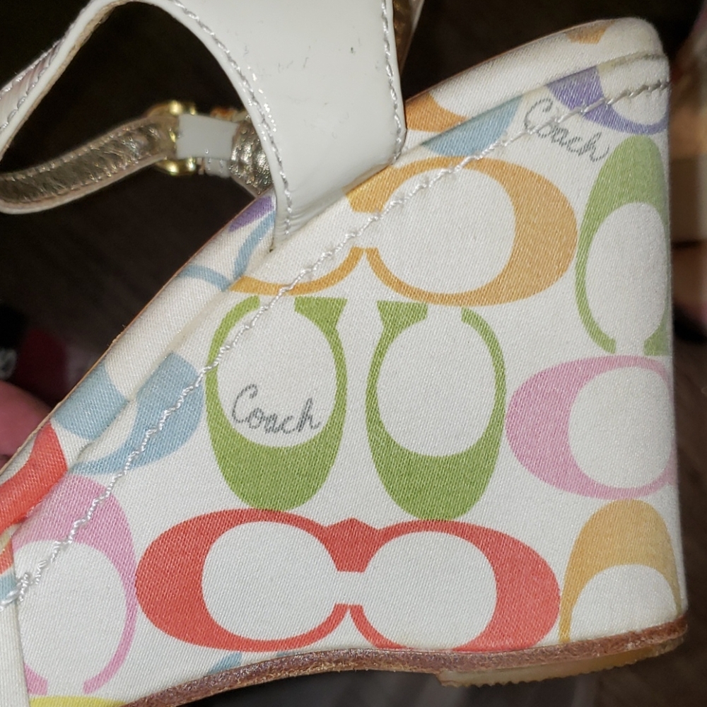 Coach Klara Multicolor Sign C Platform Sandal 7 - Picture 2 of 9